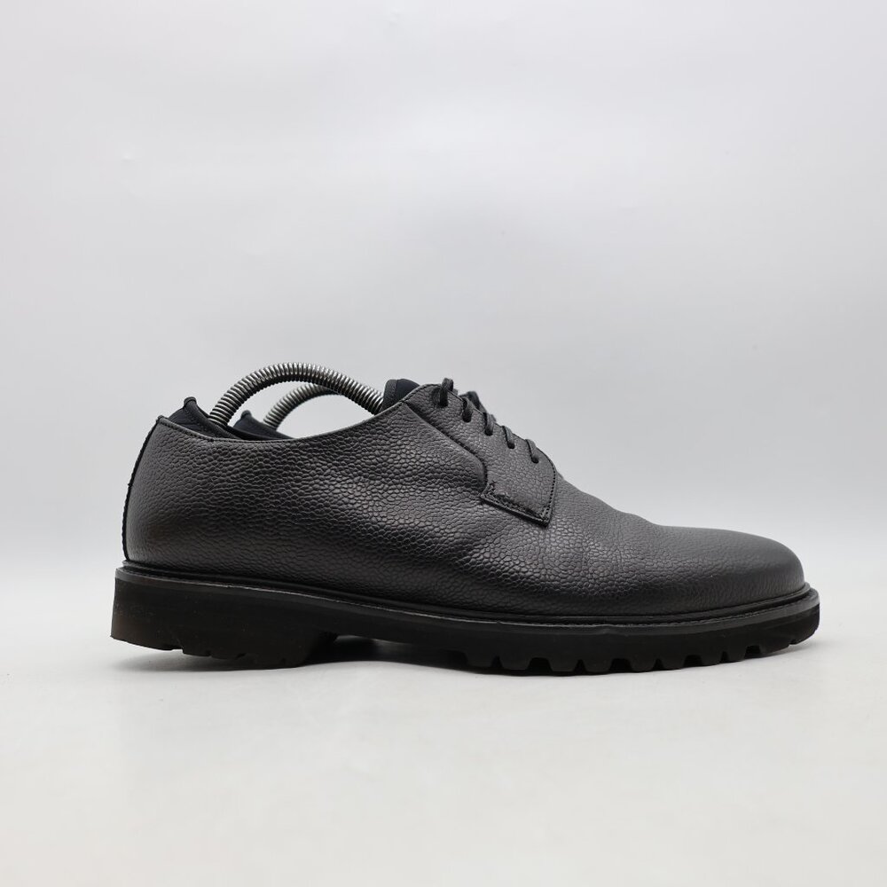 Theory Oxford Pebble Leather Men's Size 9.5 Black Lace-Up Dress Shoes